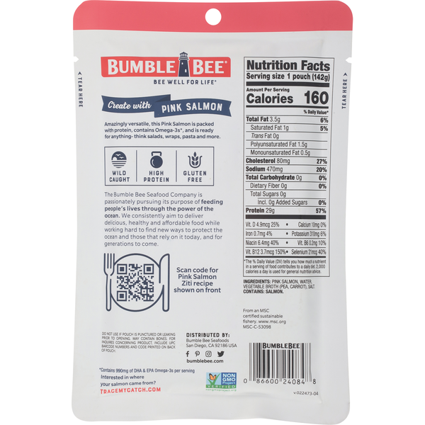 Bumble Bee Wild Caught Skinless & Boneless Pink Salmon