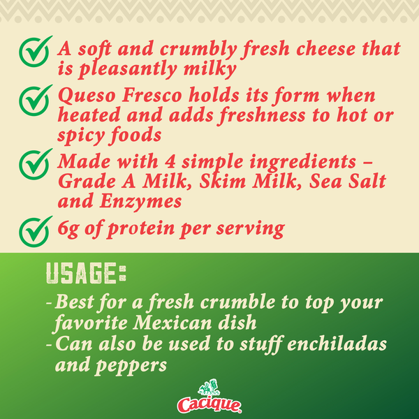 Cacique Cheese, Part Skim Milk, Queso Fresco