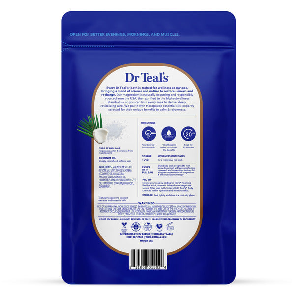 Dr Teal’s Pure Epsom Salt Soak with Coconut Oil