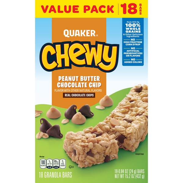 Quaker Granola Bars, Peanut Butter Chocolate Chip, Value Pack