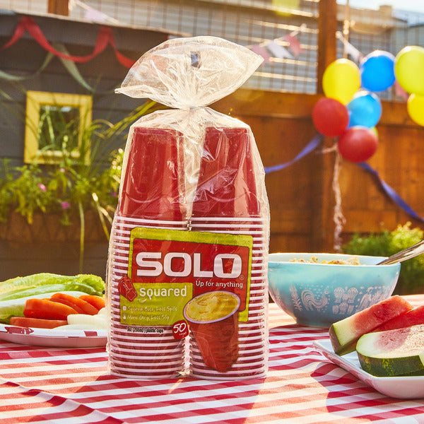 Solo Up For Anything 9 Oz Squared Plastic Cups