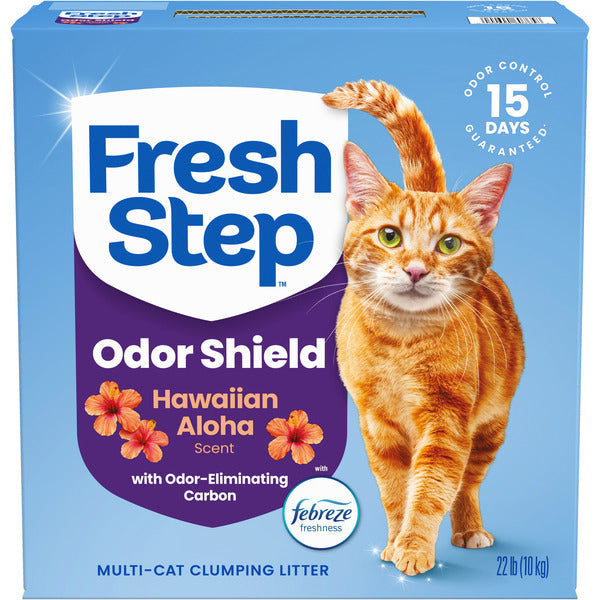 Fresh Step Odor Shield Multi Cat Clumping Litter with Febreze Freshness, Hawaiian Aloha