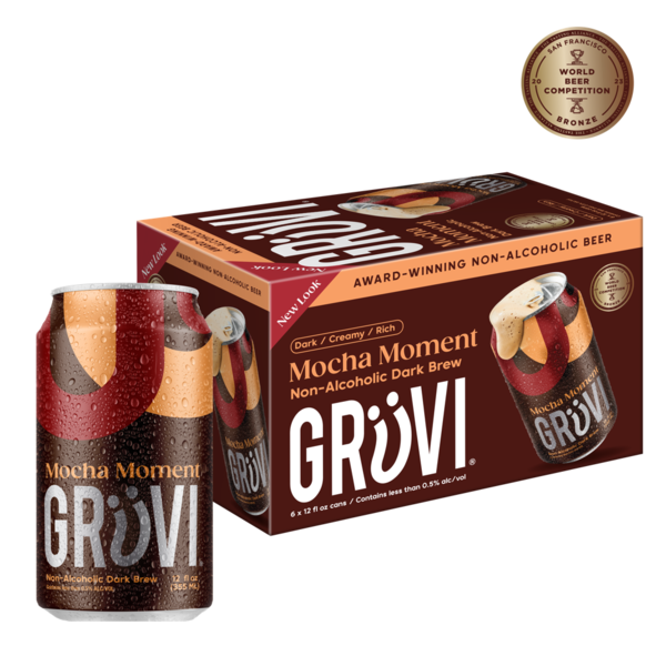 Grüvi Non-Alcoholic Mocha Nitro Stout, Beer