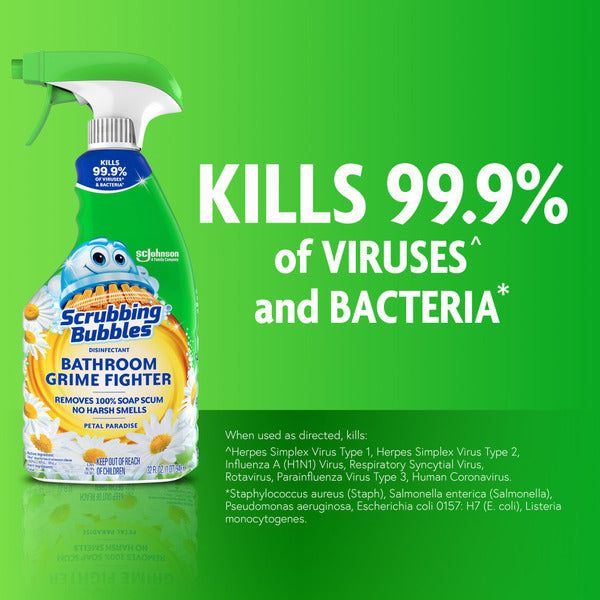 Scrubbing Bubbles® Disinfectant Bathroom Grime Fighter Spray, Disinfectant Trigger, Petal Paradise