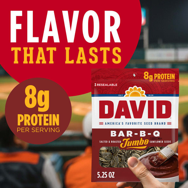 DAVID Sunflower Seeds, Bar-B-Q Flavor