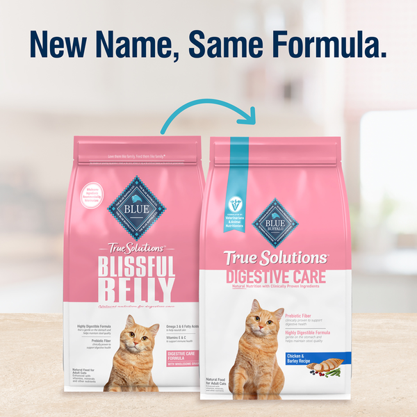Blue Buffalo True Solutions Blissful Belly Natural Digestive Care Adult Dry Cat Food, Chicken DestGlow