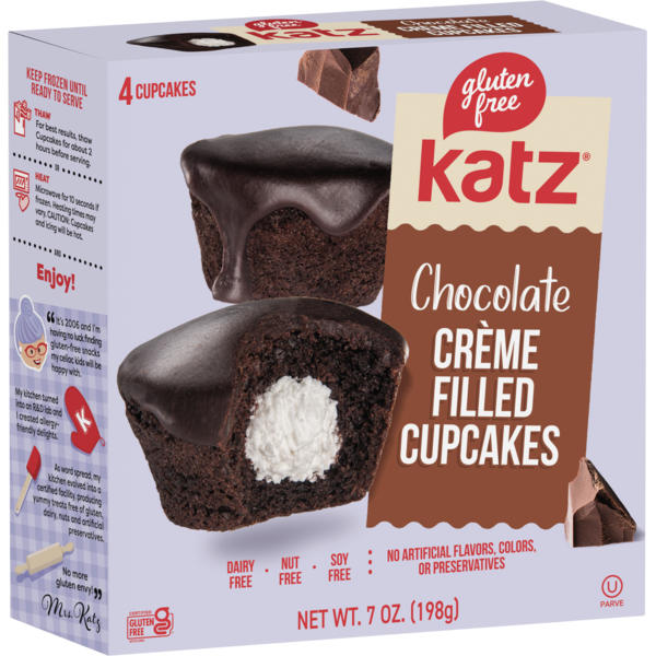 Katz Creme Filled Cupcakes - Chocolate