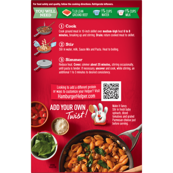 Hamburger Helper Cheesy Italian Shells