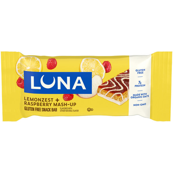 LUNA Lemonzest + Raspberry Flavor Gluten Free Snack Bar, Non-Gmo Protein Bar 1.69 oz