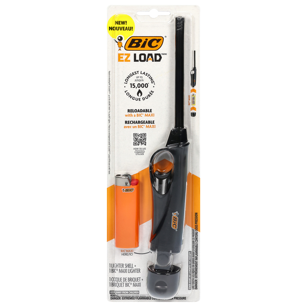 BIC Lighter Shell + Maxi Lighter, Reloadable, Rechargeable