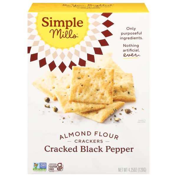 Simple Mills Almond Flour Crackers, Cracked Black Pepper
