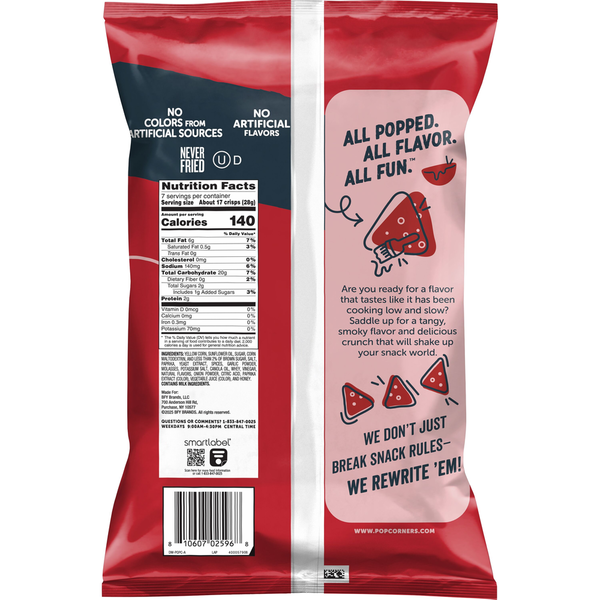 PopCorners Popped Corn Snacks Smokehouse BBQ