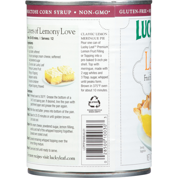Lucky Leaf Fruit Filling or Topping, Premium, Lemon