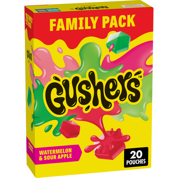 Gushers Watermelon and Sour Apple Flavor Fruit Flavored Snacks