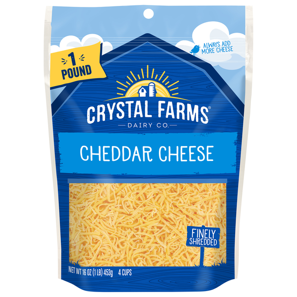 Crystal Farms Finely Shredded Cheddar Cheese
