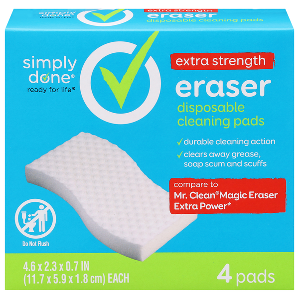 Simply Done Cleaning Pads, Disposable, Eraser, Extra Strength
