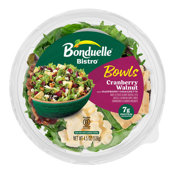 Bonduelle Bistro Cranberry Walnut Salad Bowl with Raspberry Vinaigrette