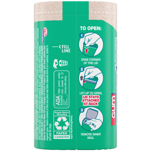 Mentos Gum Pure Fresh Spearmint, 80pc, Recyclable, 90% Paperboard Bottle