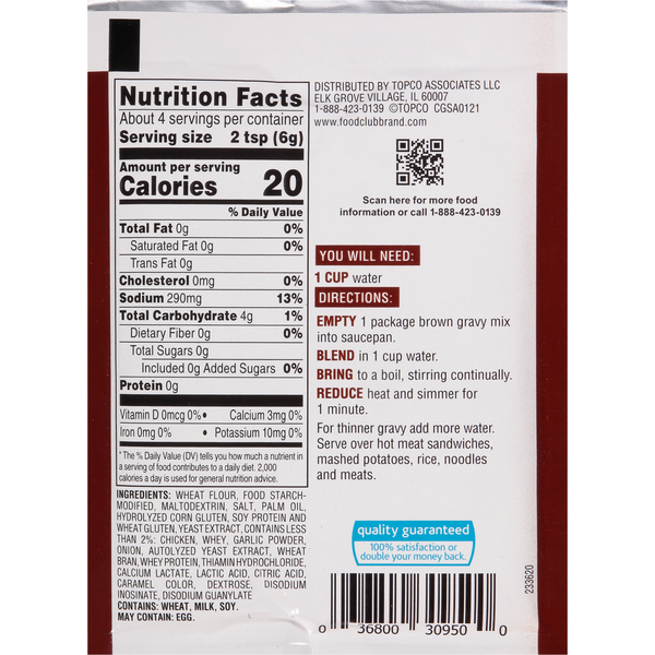 Food Club Gravy Mix, Brown