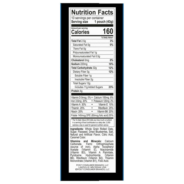 Better Oats Thick & Hearty Blueberry Muffin Instant Oatmeal with Flax Seeds