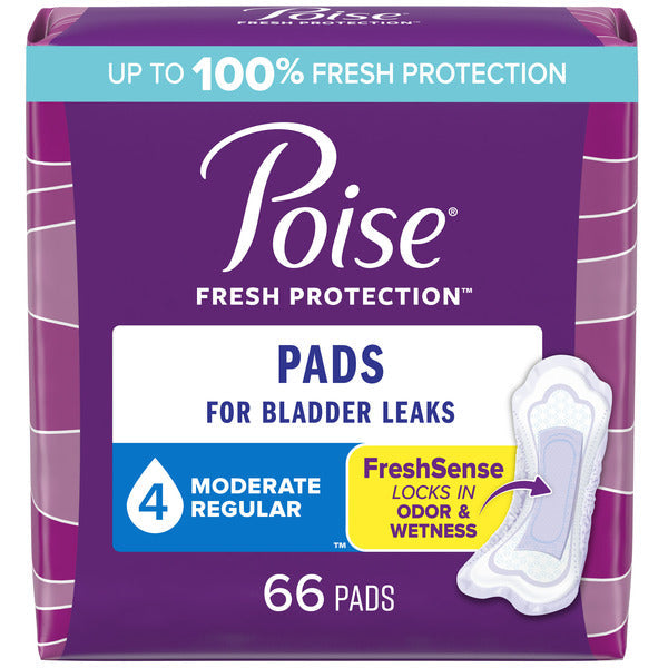 Poise Incontinence Pads, Moderate Absorbency, Regular Length