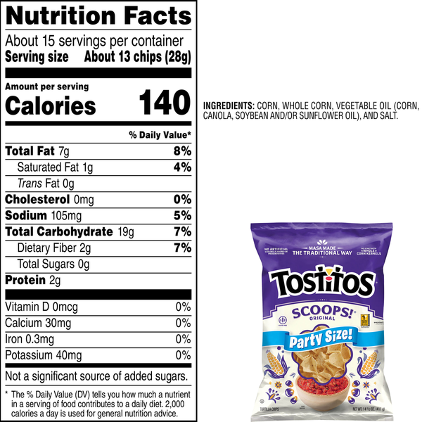 Tostitos Scoops Tortilla Chips, Original