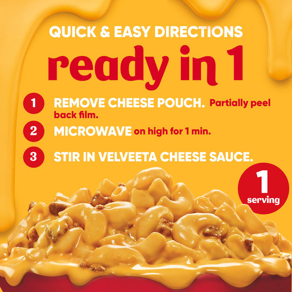 VELVEETA Cheesy Ultimate Cheeseburger Mac with Savory Cheese Sauce Microwavable Meal