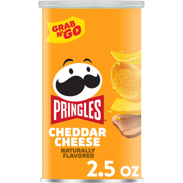 Pringles Cheddar Cheese Potato Crisps Chips, Lunch Snacks, Grab N&