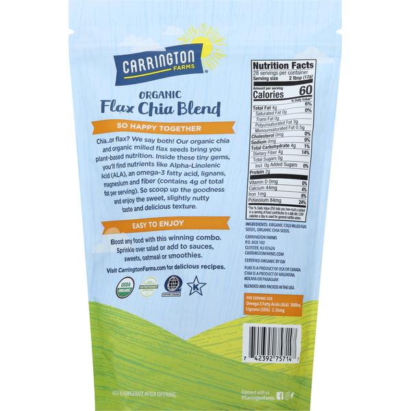 Carrington Farms Flax Chia Blend, Organic