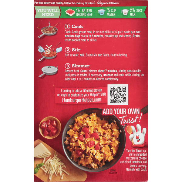 Hamburger Helper Four Cheese Lasagna, Robust Tomato & Herb Flavor, Value Size
