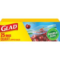 Glad Zipper Food Storage Plastic Bags, Quart️