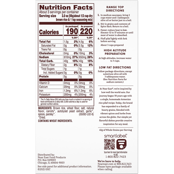 Near East Brown Rice Pilaf, Whole Grain Blend