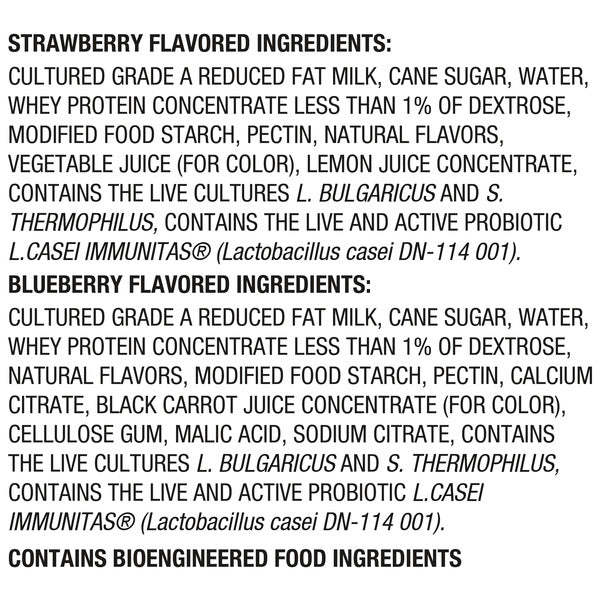 Dannon Light + Fit Probiotic Dailies Dairy Drink, Variety Pack, Blueberry & Strawberry, 3.1 oz., 8 Pack