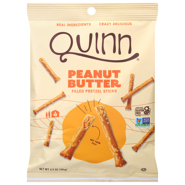 Quinn Snacks Filled Peanut Butter Pretzel Sticks