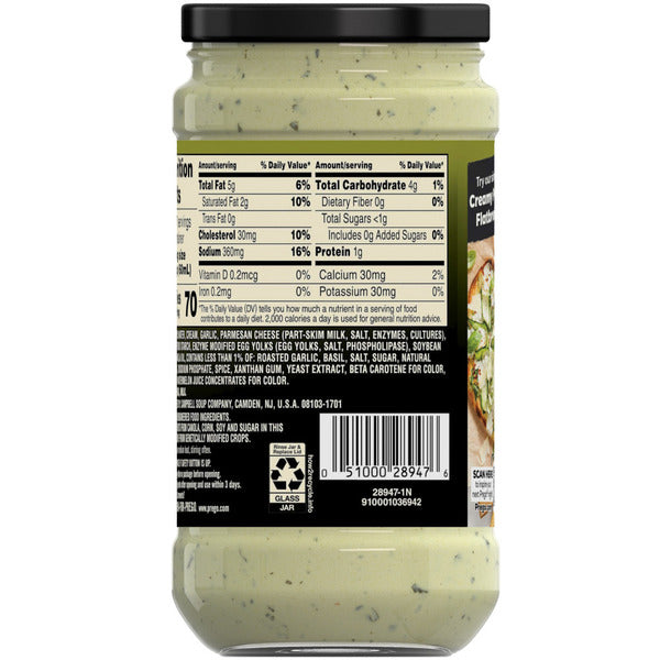Prego Creamy Roasted Garlic Pesto Pasta Sauce