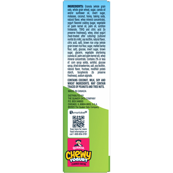 Quaker Chewy Yogurt Granola Bars, Strawberry - Pack