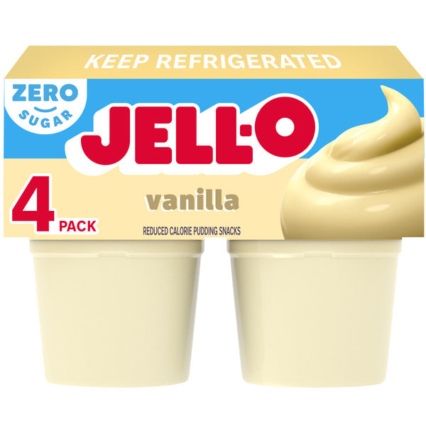 Jell-O Vanilla Sugar Free Refrigerated Pudding Cup Snacks