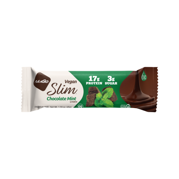 NuGo Slim Chocolate Mint, Vegan, Gluten Free, Low Sugar, Protein Bar