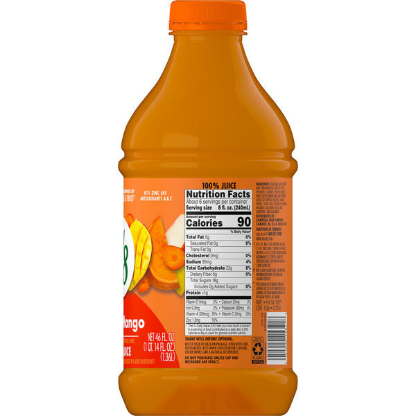V8 Peach Mango 100% Fruit and Vegetable Juice