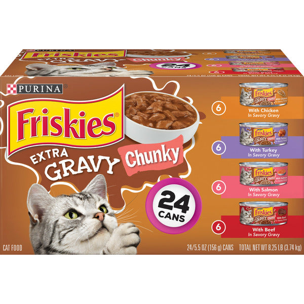 Purina Friskies Gravy Wet Cat Food , Extra Gravy Chunky