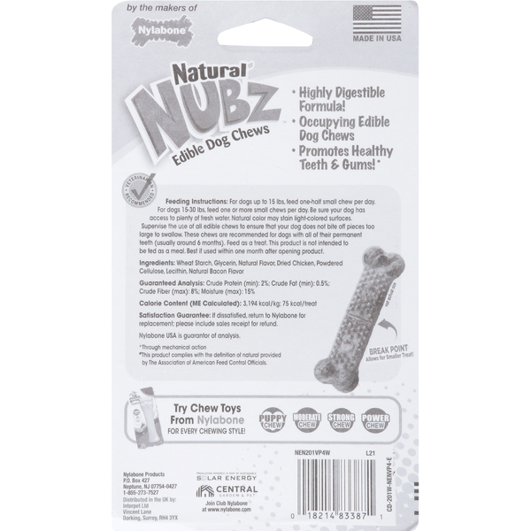 Nylabone Dog Treats, with Real Chicken, Edible