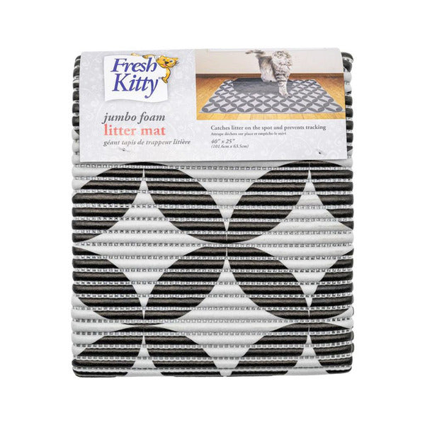 NATURAL STEP Fresh Kitty Jumbo Foam Decorative Litter Mat - Black & Gray
