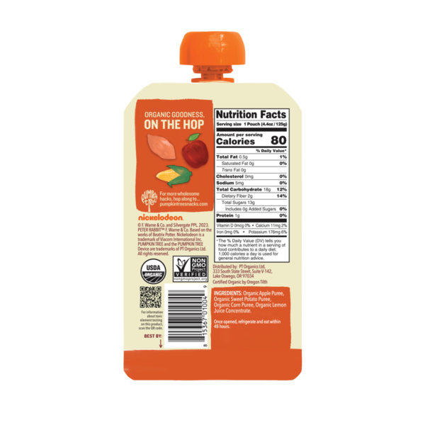 Pumpkin Tree Fruit & Vegetable Puree, Apple, Sweet Potato & Corn, Organic