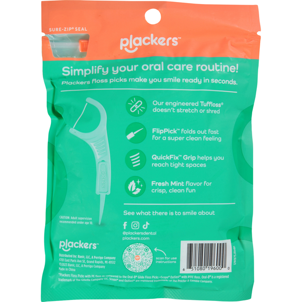 Plackers Micro Mint Floss Picks, Fresh Mint