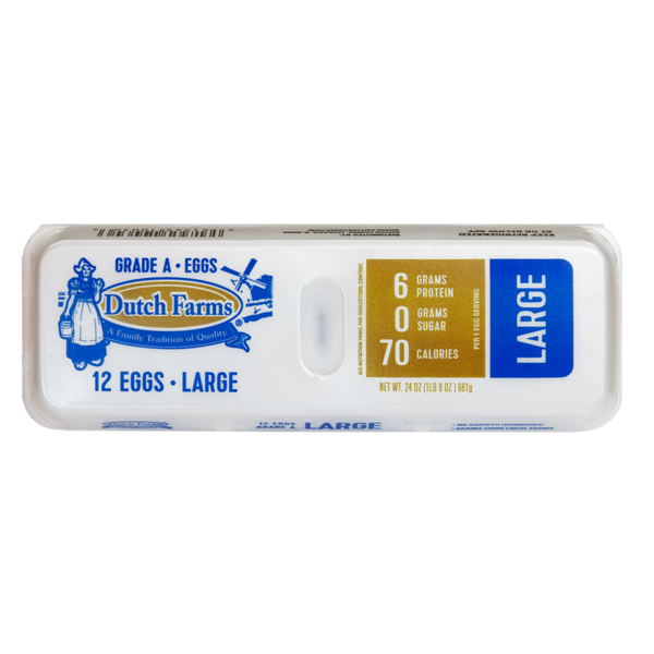 Dutch Farms Grade A Large Eggs - 12 CT