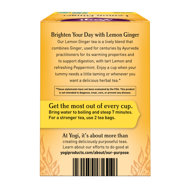 Yogi Tea Herbal Tea, Lemon Ginger, Supports Digestion, Caffeine Free