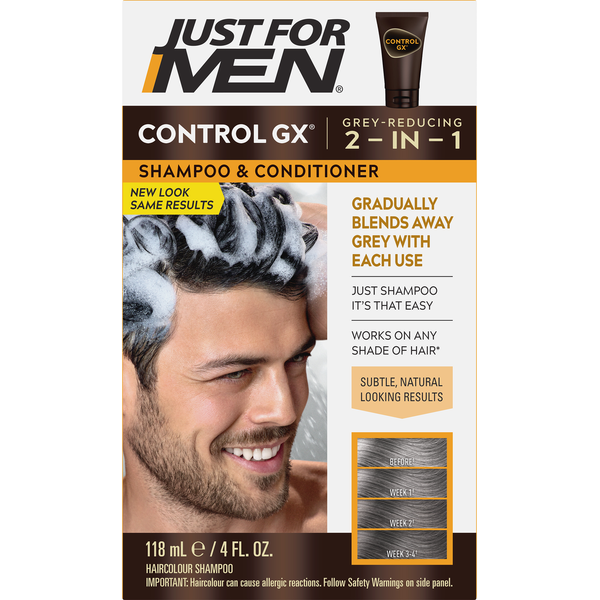 Just For Men Haircolour Shampoo and Conditioner, Grey Reducing, 2 in 1