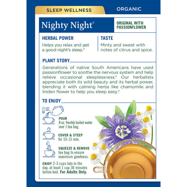 Traditional Medicinals Organic Nighty Night, Caffeine Free Herbal Tea