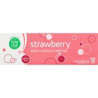Food Club Soda, Strawberry, Caffeine Free, 12 Pack️ DestGlow