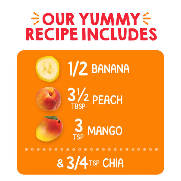 Happy Tot Organics Superfoods Stage 4 Organic Bananas, Peaches & Mangos + Super Chia Pouch 4.22 oz UNIT DestGlow